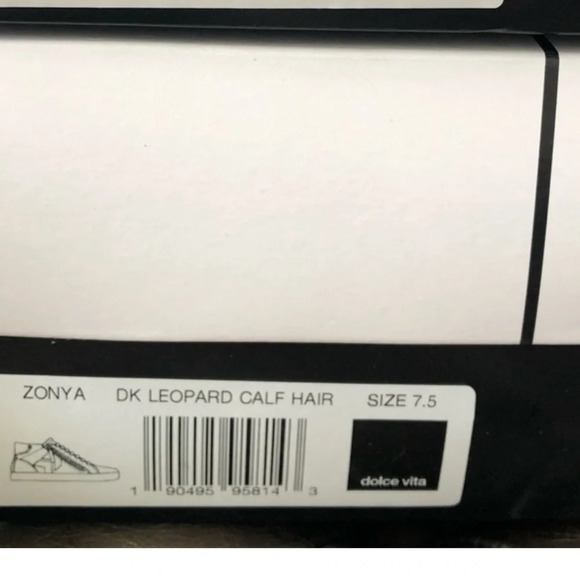 New Dolce Vita Zonya Dark Leopard Calf Hair sneakers metallic distressed zip - Picture 7 of 11